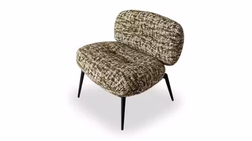 Fotoliu Jenna cu tapiterie textila Olive/Beige si design modern, ideal pentru living sau dormitor elegant.