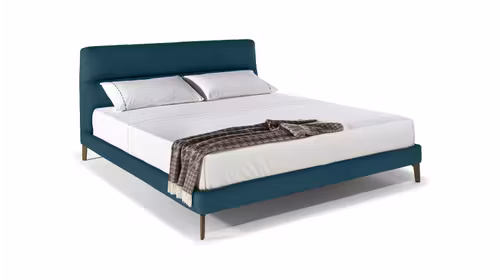 Pat Cut Brezza Turquoise 160x200 tapitat cu material textil tip catifea, design modern si elegant.