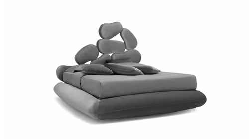 Pat Stones cu lada de depozitare Velluto Dark Grey 160x200 