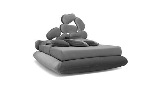 Pat Stones cu lada de depozitare Velluto Dark Grey 180x200