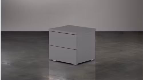 Noptiera Nilo, 2 sertare, Alluminio Opaco
