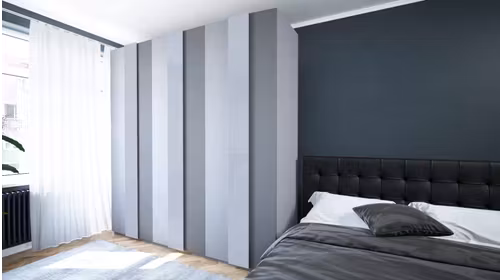 Dressing Uno batant Tele Opaco + Alluminio Opaco + Maner K1 Tele Lucido
