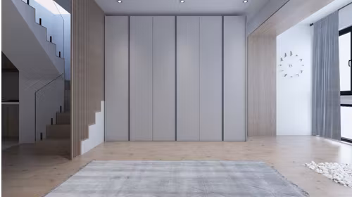 Dressing Uno batant Tele Opaco+Maner R1 Alluminio Opaco + Int. Lino
