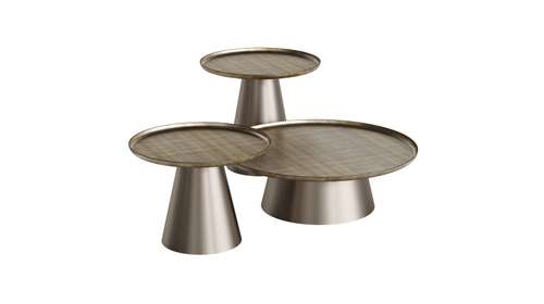Masuta de cafea rotunda Amerigo Brass/Titanium 60 cm