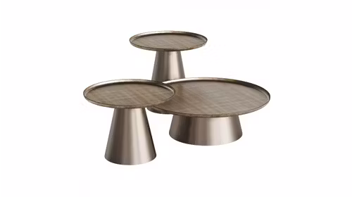 Masuta de cafea rotunda Amerigo Brass/Titanium 60 cm - Expus