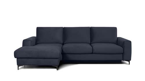 Canapea de colt extensibila Bella Piano Dark Blue S3, stanga