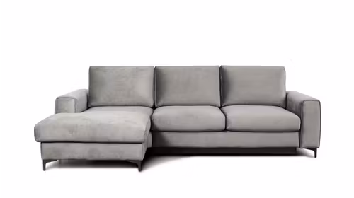Canapea de colt extensibila Bella Kingston Light Grey S3, stanga
