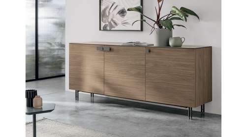 Bufet Basilea Anthracite/Textured Amber Walnut 