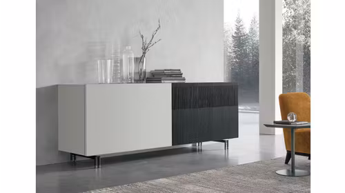 Bufet Frame Coal Oak Wood/Matt Ice