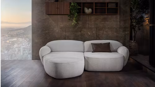 Canapea de colt 2 locuri cu sezlong Bubble