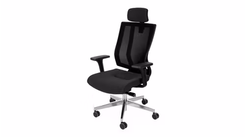 Scaun de birou MaxPro BS HD Black Chrome Note Black