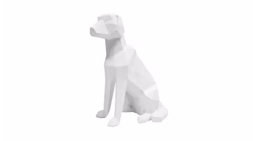Decoratiune Origami Dog Matt White