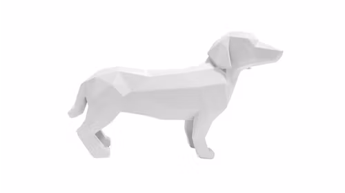 Decoratiune Origami Dog Stan Matt White