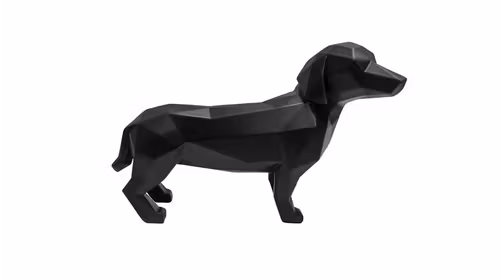 Decoratiune Origami Dog Stan Matt Black