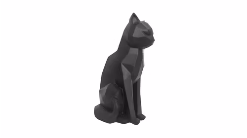 Decoratiune Origami Cat Matt Black