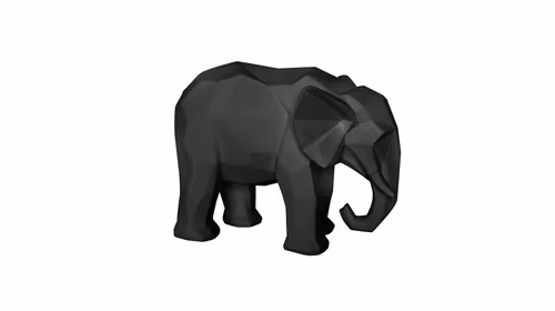 Decoratiune Origami Elephant Matt Black