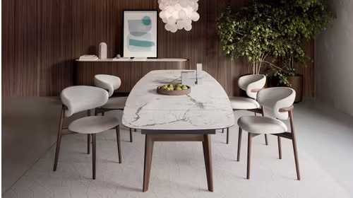 Masa extensibila Abrey Smoke/Silk White Marble 200 (250/300) cm