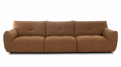 Canapea liniara 4 locuri Greta textil Light Brown