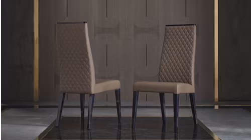 Set 2 scaune Oceanum tapitate cu ecopiele, finisaj maro Top 603, design modern si elegant