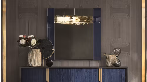 Oglindă Oceanum, MDF și PAL furniruit, design modern, 109.8 x 106.7 cm