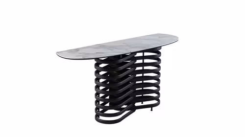Consola Alicia 158 cm cu blat din ceramica si structura metalica moderna, ideala pentru hol sau living elegant.