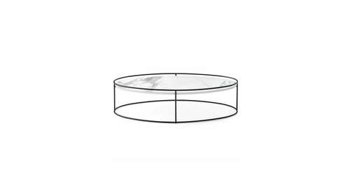 Masuta de cafea Atollo Matt Black/White Marble 112.5 cm