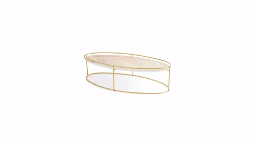 Masuta de cafea Atollo Polished Brass/Golden Onyx Marble 112.5 cm