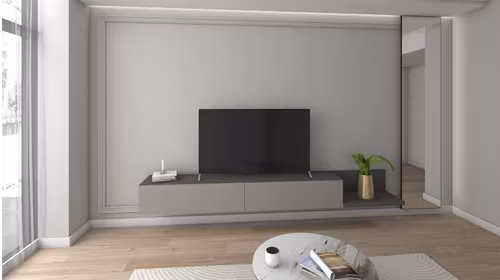 Biblioteca Panca Stone Gray + Fango Opaco 320 cm