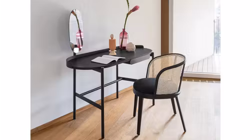 Birou Madame cu oglinda Matt Black + Top Termocotto