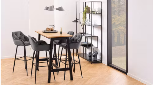 Scaun de bar Brooke Velvet Grey - Expus