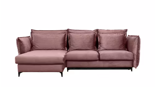 Canapea de colt extensibila Eva Boston Pink S1, stanga