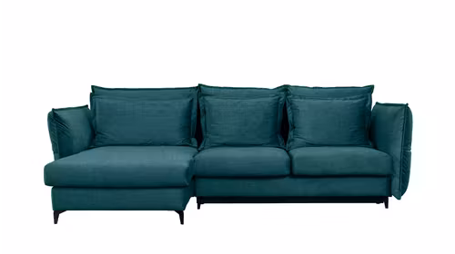Canapea de colt extensibila Eva Boston Turquoise S1, stanga