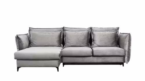 Canapea de colt extensibila Eva Kingston Light Grey S1, stanga
