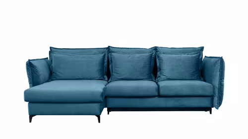 Canapea de colt extensibila Eva Piano Ocean Blue S1, stanga
