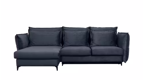 Canapea de colt extensibila Eva Piano Dark Blue S1, stanga