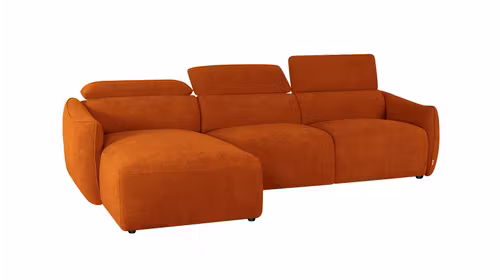 Canapea cu sezlong Acapulco textil Orange, stanga