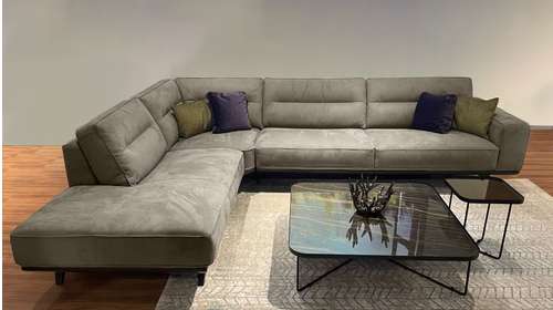 Canapea cu sezlong Adrenalina textil Sfinge Taupe, stanga