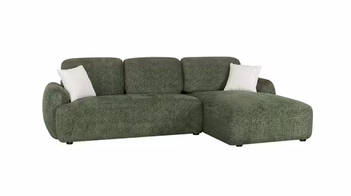 Canapea cu sezlong Casablanca textil Raven Dark Green, dreapta