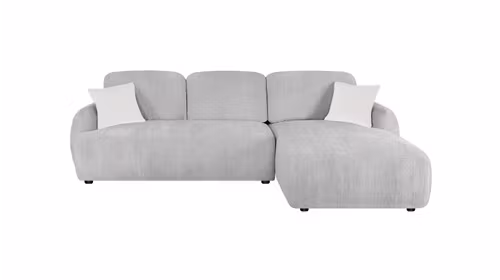 Canapea cu sezlong Casablanca textil Raven Light Grey, perne Raven-22, dreapta