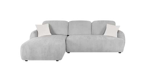 Canapea cu sezlong Casablanca textil Raven Light Grey, perne Raven-22, stanga