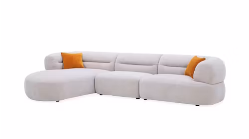 Canapea cu sezlong Corrado textil Gray, stanga