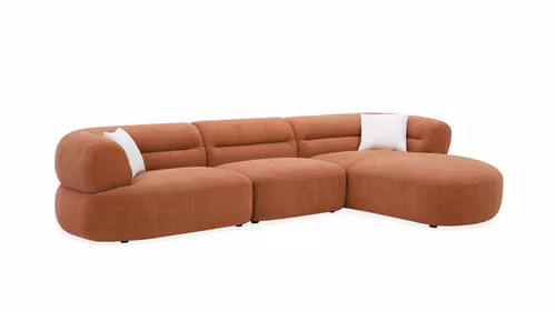 Canapea cu sezlong Corrado textil Orange, dreapta