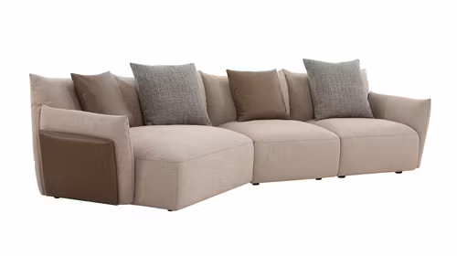 Canapea cu sezlong Enzo textil Beige, stanga