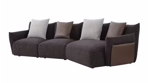 Canapea cu sezlong Enzo textil Dark Grey, dreapta