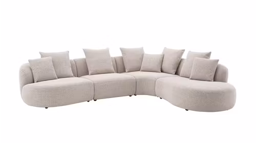 Canapea cu sezlong Layton textil Light Beige, dreapta