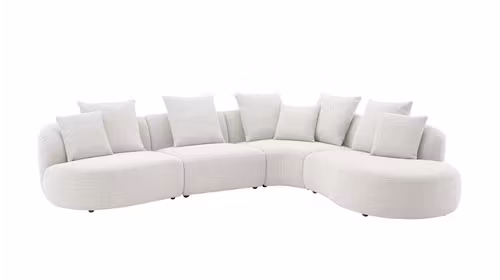 Canapea cu sezlong Layton textil Light Grey, dreapta