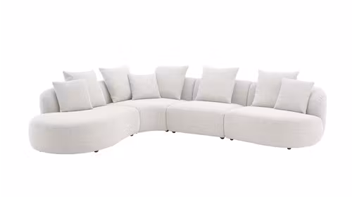 Canapea cu sezlong Layton textil Light Grey, stanga