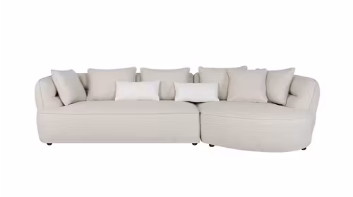 Canapea cu sezlong Nisa textil Cloud Bej deschis, dreapta