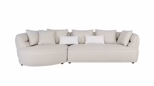 Canapea cu sezlong Nisa textil Cloud Bej deschis, stanga