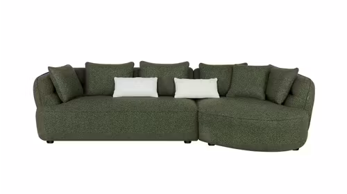 Canapea cu sezlong Nisa textil Cloud Green, dreapta